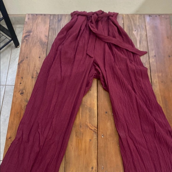 Calvin klein Burgundy Button-Up Jumpsuit - Picture 7 of 13